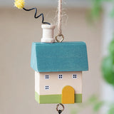 Yeknu  Nordic Wood House Wind Chime Handmade Hanging Bell Door Handle Wall Kids Room Decorations Garden Home Office Nursery Decor