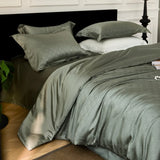 Yeknu Nordic Silk Bedding Set 4pcs Luxury Lyocell Duvet Cover Set Flat Sheets Set 2 Pillowcases Twin Double Queen Size Bed Linen Set