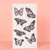 Yeknu  Long-lasting waterproof temporary tattoo stickers simulated non-reflective black butterfly pattern fake tattoos for girls