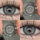Yeknu  2pcs/Pair Color Contact Lenses with Degree Myopia Lenses Grey Lens Comestics Natural Eyes Lenses Beauty Pupils Yearly