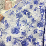 Yeknu  100x150cm Jacquard Chiffon Fabric Summer for Dresses Skirts Shirt T-shirt Sewing Needlework Cloth Thin Soft Breathable Flower