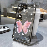 Yeknu  Gold Butterfly Phone Case For iPhone 17 16 15 11 13 12 14 Pro Max 16e Air 7 8 Plus XR SE Soft TPU Transparent Cover