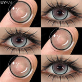 Yeknu  [Best Seller] Color Contact Lenses for Eyes 1 Pair Korean Fashion Lenses y2k Colorcon Costmetics Purple Lenses Gray Lens