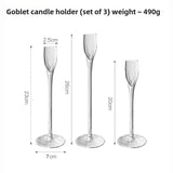 Yeknu  Glass Candlestick European Romantic Candlelight Dinner High Foot Wedding Birthday Restaurant Water Floating Candle Cup