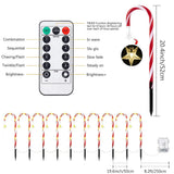Yeknu  Christmas Candy Cane Lights 8 Modes Timer Remote Waterproof Battery Operated Pathway Marker Garden Landscape Decor Lawn Lights