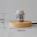Yeknu  1PC Solid Wooden Base Holder with Cord on off switch Table Lamp for Home Lighting Table Lamp Plug In Lamp Bedside Holder