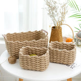 Yeknu  Woven Storage Basket, Nordic Style Dressing Table,torage Cotton Rope Storage Basket, Wardrobe Cotton Rope Weaving