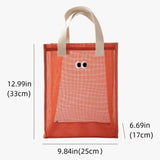 Yeknu  Travel Mesh Handbag Multifunctional Storage Bag with Handle Capacity Hollow Bags Breathable Clothes Toys Organizer Tote Bag