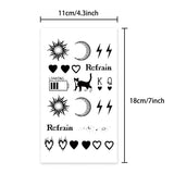 Yeknu  Sun and moon, lasting 1-2 weeks waterproof, temporary tattoo stickers, realistic semi-permanent fake tattoos for the fingers