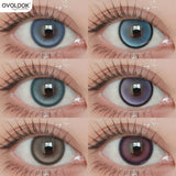Yeknu  1 Pair Myopia Color Contact Lenses for Eyes with Prescription Makeup Eye Color Lenses Beauty Pupils Fashion Blue Lenses