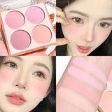 Yeknu  Smart color four-color blush, natural easy to smudge, matte coloring, nude makeup, natural brightening and repairing blush