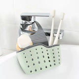 Yeknu  Double-layer Sink Hanging Bag Kitchen Rack Faucet Sponge Holder Storage Hanging Basket Kitchen Storage Rack Sink Accessories ﻿