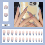Yeknu  24Pcs Press-On Nail Long Ballet Nails with Purely Sensual Gradient Colors Fake Nails Tips Perfect Gifts for Girls and Friends