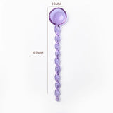 Yeknu  Cute Spiral Handle Glass Spoon Borosilicate Heat-resistant Coffee Mixing Spoon DessertI Ice Cream Spoon Largesoup Spoon