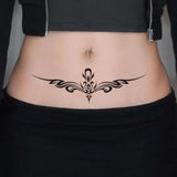Yeknu  8pcs Succubus Waterproof Temporary Tattoo, Lasting 1-2 Weeks, for Abdomen and Waist, Realistic Semi-Permanent Fake Tattoo
