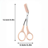Yeknu  Stainless Steel Eyebrow Scissors with Comb – Precision Brow Trimmer for Easy Eyebrow Shaping & Grooming