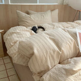 Yeknu  Nordic sling Cotton Pink Stripes Duvet Cover 150x200 Size Girl's Room housse Skin friendly Breathable Comforter Sets