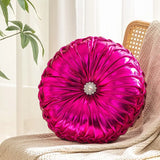 Yeknu  35cm Round Metallic Style Sofa Pillow Bay Window Futon Seat Cushion Pumpkin Seat Cushion for Couch Floor Throw Pillow