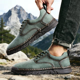Yeknu  Men Boots Spring Autumn High Top Handmade Leather Shoes Soft Sole Comfortable Fashion Sneakers Non-slip Durable Stylish Loafers