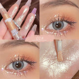 Yeknu  Waterproof Shiny Diamond Highlight Pen Eye Makeup Highlighter Long Lasting Pearl White Brighten Silkworm Shadow Liquid Highlight
