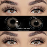 Yeknu  1 Pair Colored Contact Lenses with  Prescription Myopia Lenses Degree Natural Lenses Brown Lenses Yearly