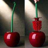 Yeknu 1pc Red Toilet Brush Creative Lovely Cherry Shape Lavatory Toilet Brush Holder Set Toilet Holder Bathroom Accessories