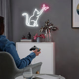 Yeknu  LED Cat Butterfly Neon Signs Lights USB Operated 3D Wall Art Home Decor Hanging Signs Lamp for Living Room Bedroom Gifts Kids