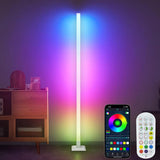 Yeknu  RGB Floor Lamp LED Corner Lamp Smart Modern Floor Lamp with Music Sync Remote Control Standing Lamp for Bedroom Living Room