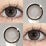 Yeknu  2PCS Brown Large Diameter Colored Contacts Lenses with Myopia Grey Colored Natural Eyes Beauty Lens Makeup Yearly New