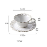 Yeknu  European Relief Palace Style Ceramic Milk Cups, Household Office Items, Porcelain Water Mug, Coffee Cup and Plate Combination