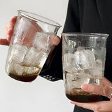 Yeknu  Cold Coffee Cups  Aesthetic Glass Cup Water Bottle Glasses for Drink Decorative Drinkware Cold Coffee Mug Cocktail Glass