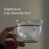Yeknu  Creative Stainless Steel Stand Coffee Cup Glass Heat-resistant Fair Tea SetinsTrendy Bauhaus Retro Cup