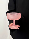 Yeknu  Pink Drill Patterned Glass Ice Cr Cup Dert Glass Sculpted Design Single Layer Universal Cup Nordic Sle 200ml Capaci
