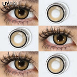 Yeknu  NEW Color Contact Lenses Beauty Brown Pupils Natural Black Contact Lenses Soft Colorful Makeup Eyes Gray Lenses Natural