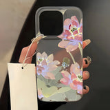 Yeknu  Flower Clear Phone Case For iPhone 16 Pro Case iPhone 13 15 17 11 12 14 Pro Max Plus 12 13 Mini Shockproof Silicone Soft Cover