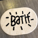 Yeknu 3D Letter Embroidery Tufting Catpet Soft Tuftted Doorway Rug  Absorbent An-slip Bathroom Foot Floor Mats Toilet Kitchen Floorats