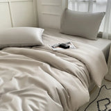 Yeknu  Nordic Bed Linen 100% Cotton Bedding Set with Sheet Duvet Cover Pillowcase Single Couple Bedsheet King Queen Double Twin Size