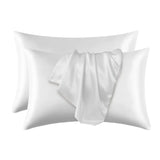 Yeknu  Solid Mulberry Silk Pillowcases Bed Sleeping Pillow Covers Luxury Hair Skin Protect  Cushion Cases Standard Queen Size