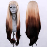 Yeknu   Blonde Roots Ombre Brown Lace Wig 613 Colored Lace Front Wigs for Black Women Natural Synthetic Hair Wigs Daily Use