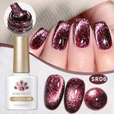 Yeknu  10ml Super Shining Reflective Cat Magnetic Gel Ultra Shine Glitter Red Silver Soak Off UV LED Gel Nail Art Varnish