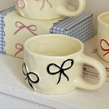 Yeknu Bow shaped mug for girls with high looks, home ceramic water cup