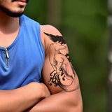 Yeknu  Long-lasting waterproof temporary tattoo stickers simulated non-reflective fox eagle pattern fake tattoos for boys and girls