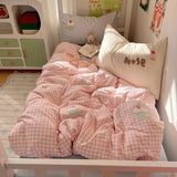 2025 New Class A Cartoon Pure Cotton Four-Piece Set Student Small Fresh Dormitory Quilt Cover Bed Sheet Three-Piece Set