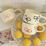 Yeknu Bow shaped mug for girls with high looks, home ceramic water cup