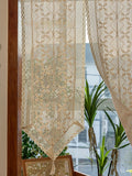 American Country Sle Semi Door Curtain Lace Curtain for Living Room Partition  Sensation Home Use Curtain