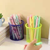 Yeknu  1Pcs New Pencil Holder Office Desk Metal Mesh Square Pen Pot Cup Case Container Organiser Durable Pencil Case