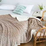 Yeknu  Thickened Bubble Fleece Blanket Double Layer Arctic Fleece Throw Blanket Conditioning Sofa Rabbit Fur Nap Flannel Blanket