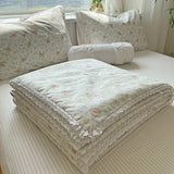 Yeknu  Pure Cotton Summer Cooling Duvet 1-Piece Lace Soybean Fiber Airable Cover