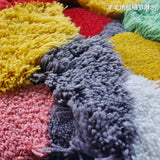 Yeknu Handmade Wool Carpet Floral Design Irregular Living Room Area Rug Modern Ins Long Bedside Carpets Soft Fluffy Bedroom Rugs