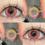 Yeknu  Red Lenses Colored Contact Lenses for Eyes Cosplay High Quality Lense with Degree Natural Beautiful Eye Yearly 1 Pair